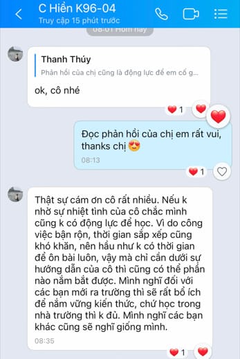 Cảm nhận của học viên sau khi tham gia khóa học